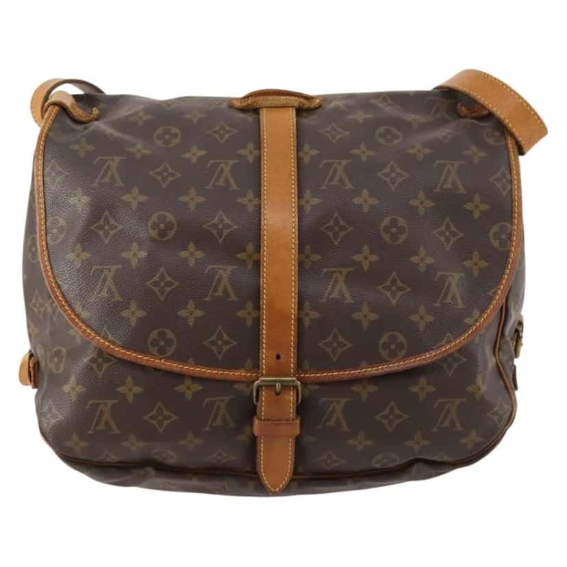 Louis Vuitton Saumur Handbag Brown Canvas Good condition - Back View