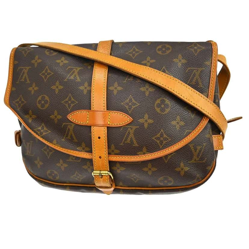 Louis Vuitton Saumur Handbag Brown Canvas Good condition - Back View