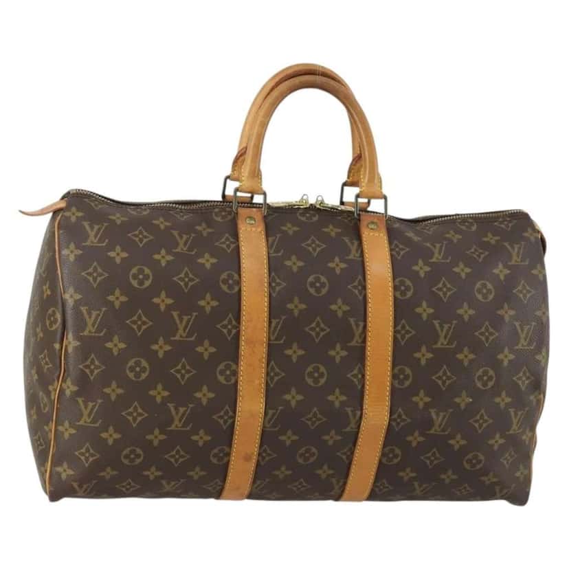 Louis Vuitton Keepall Bag Brown Canvas Good condition - Front View