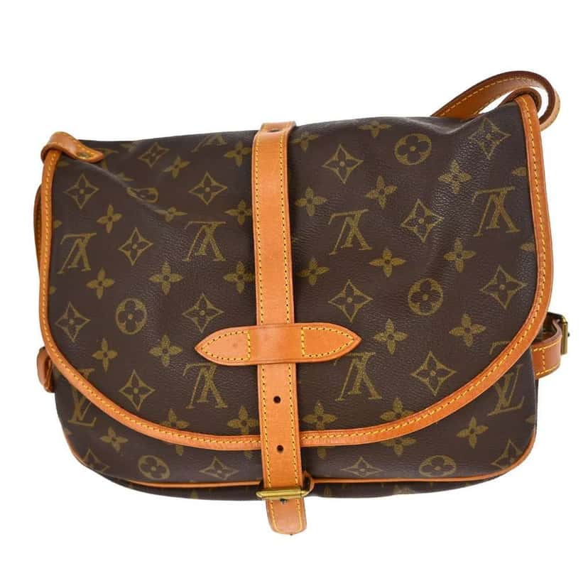 Louis Vuitton Saumur Handbag Brown Canvas Good condition - Back View