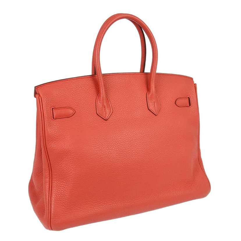 Hermès Birkin Handbag Red Leather Good condition - Back View