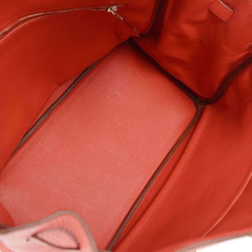 Hermès Birkin Handbag Red Leather Good condition - Inside View