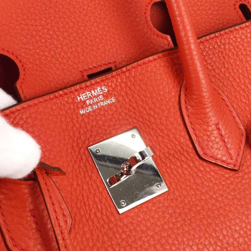 Hermès Birkin Handbag Red Leather Good condition - Model View