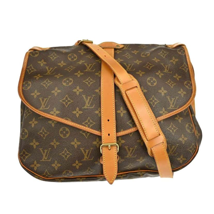 Louis Vuitton Saumur Handbag Brown Canvas Good condition - Front View