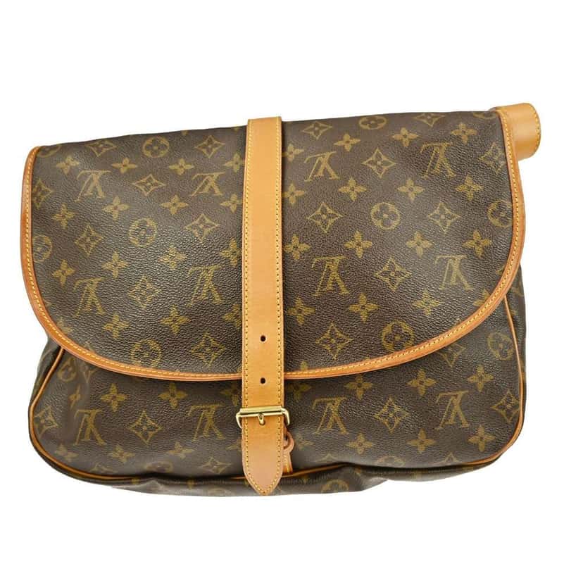 Louis Vuitton Saumur Handbag Brown Canvas Good condition - Back View