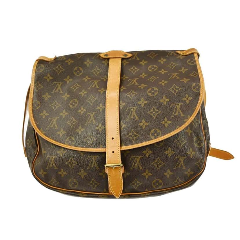 Louis Vuitton Saumur Handbag Brown Canvas Good condition - Back View