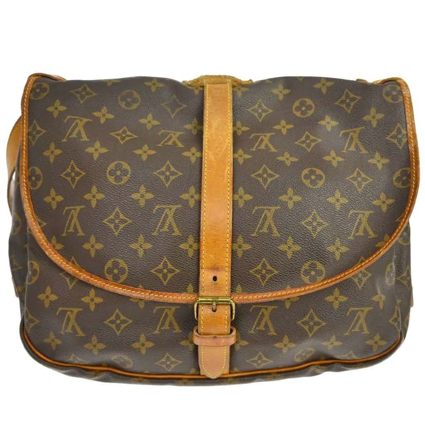 Louis Vuitton Saumur Handbag Brown Canvas Good condition - Back View