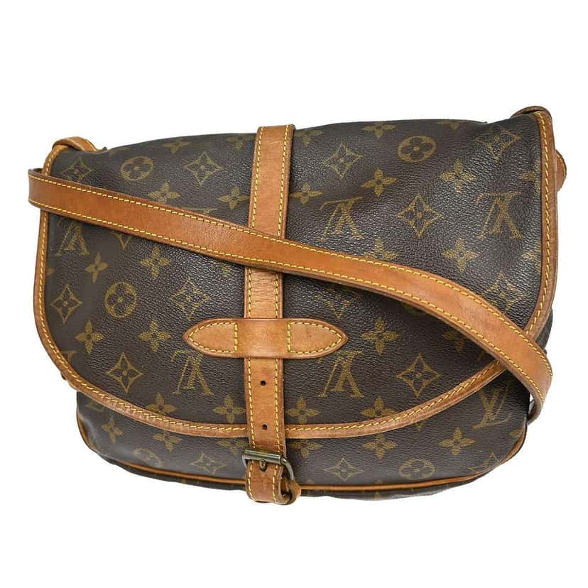 Louis Vuitton Saumur Handbag Brown Canvas Good condition - Back View