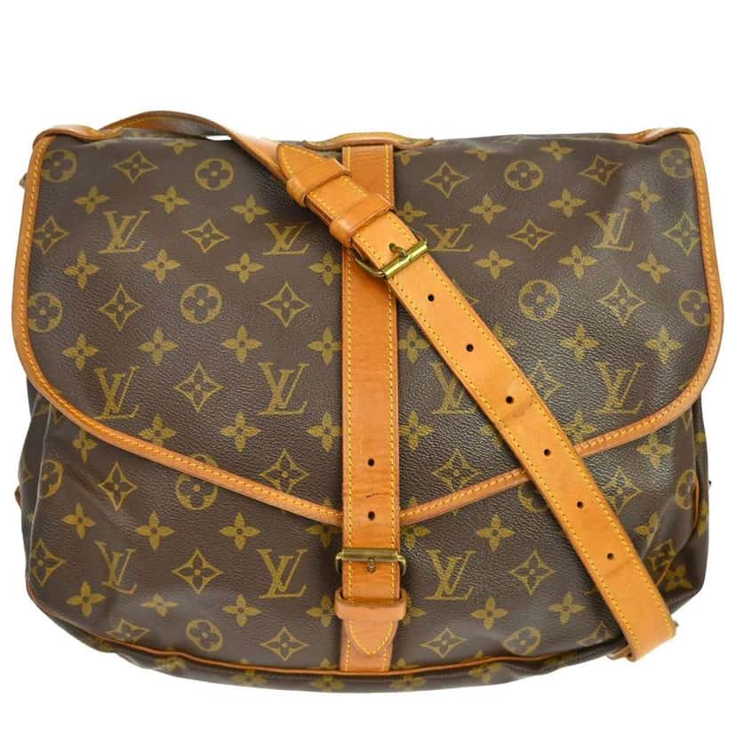 Louis Vuitton Saumur Handbag Brown Canvas Good condition - Front View