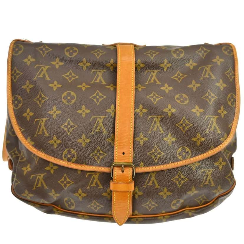 Louis Vuitton Saumur Handbag Brown Canvas Good condition - Back View