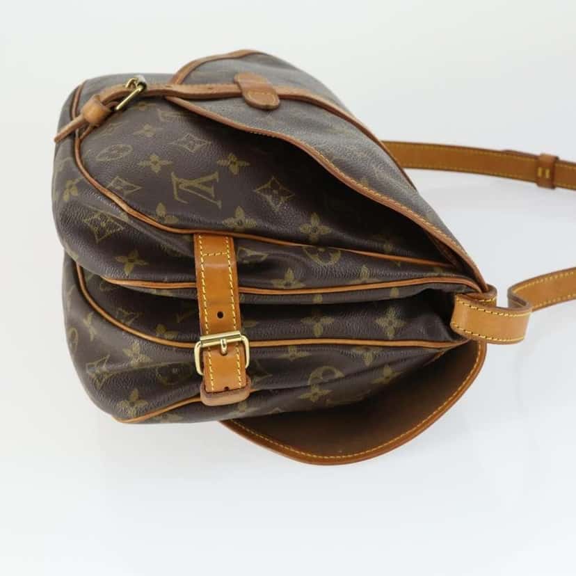 Louis Vuitton Saumur Handbag Brown Canvas Good condition - Inside View