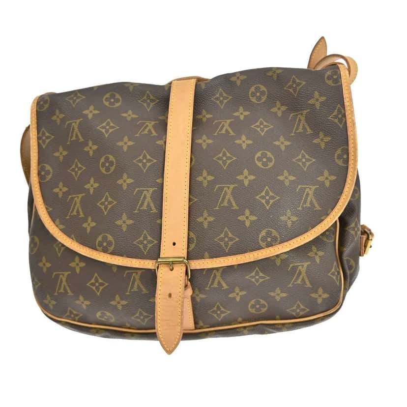 Louis Vuitton Saumur Handbag Brown Canvas Good condition - Back View