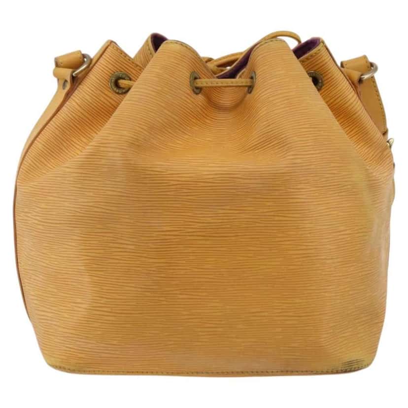 Louis Vuitton Petit Noe Handbag Yellow Leather Good condition - Back View
