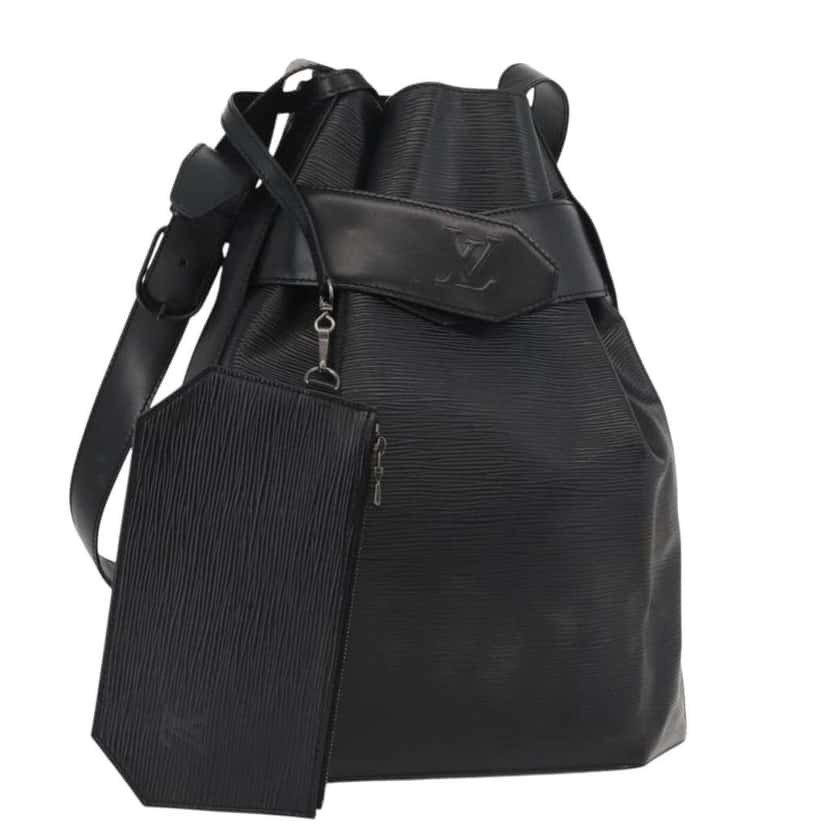 Louis Vuitton Vintage Sac d'Epaule Handbag Black Leather Good condition - Front View