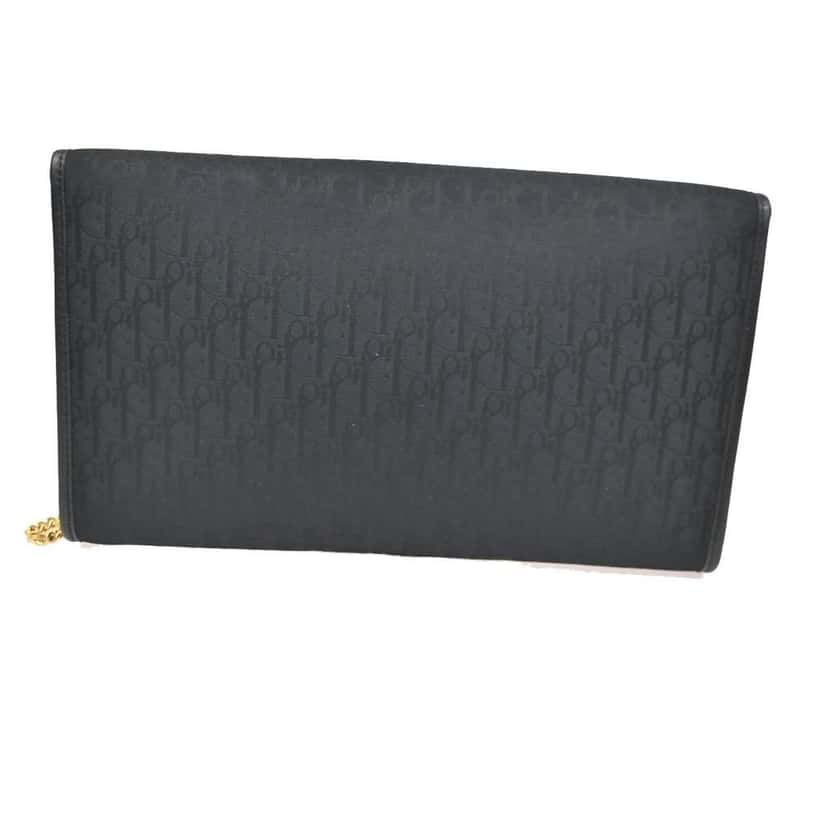 Christian Dior Flap chain Shoulder bag Black Canvas Fair condition - Back View