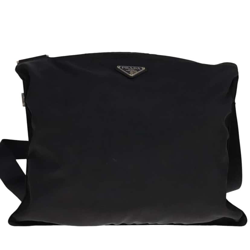 Prada Flat Messenger Bag Black Fair condition - Front View