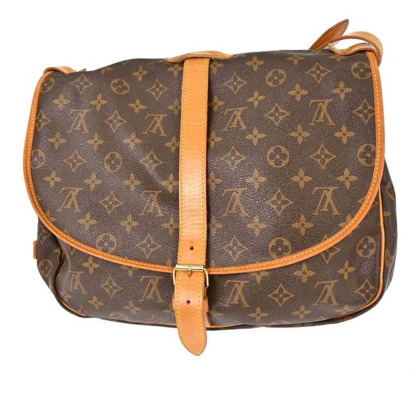 Louis Vuitton Saumur Handbag Brown Canvas Good condition - Back View