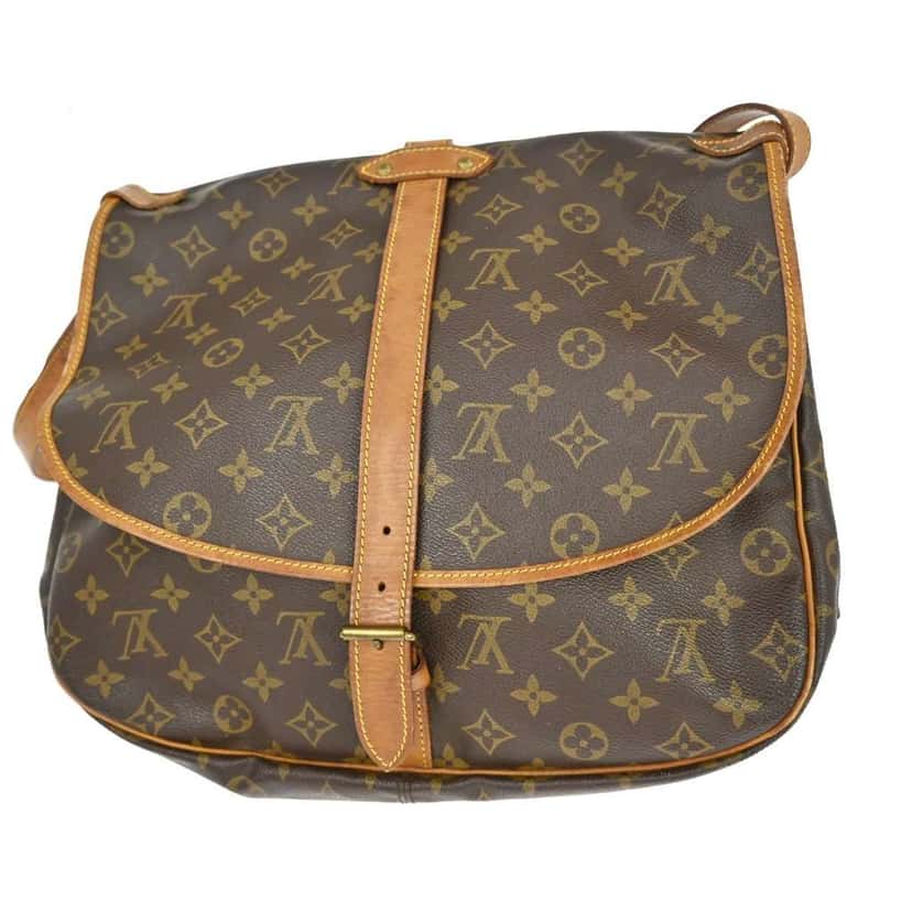 Louis Vuitton Saumur Handbag Brown Canvas Fair condition - Back View