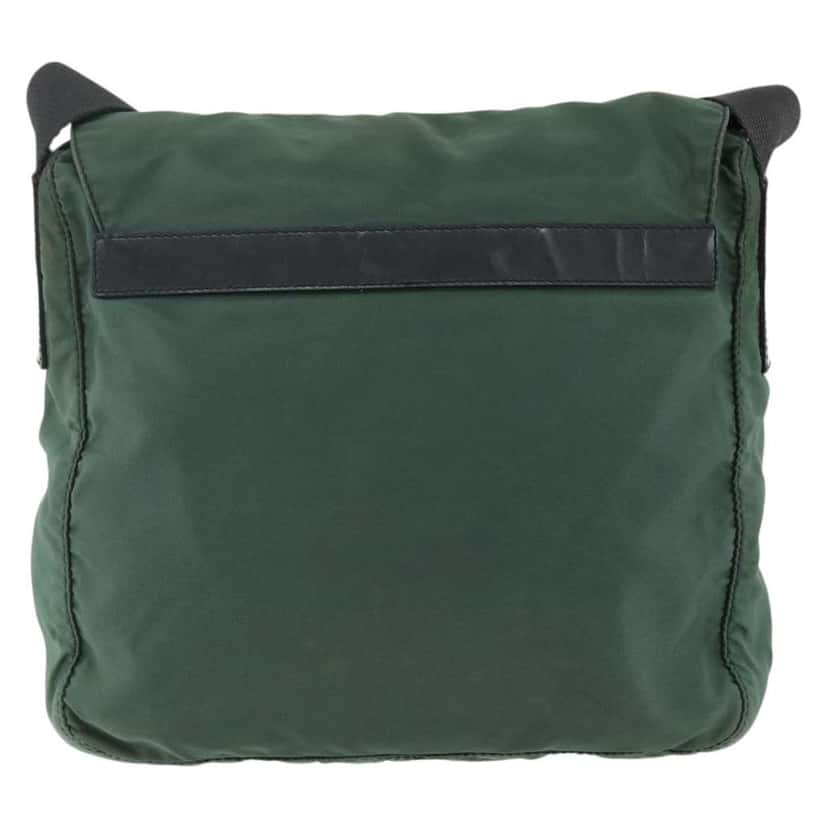 Prada Buckle Messenger Bag Green Fair condition - Back View