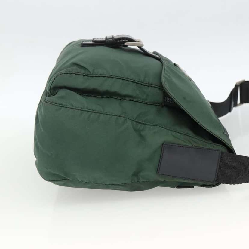 Prada Buckle Messenger Bag Green Fair condition - Model View