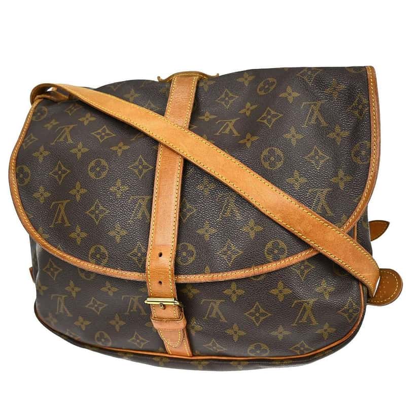 Louis Vuitton Saumur Handbag Brown Canvas Good condition - Back View