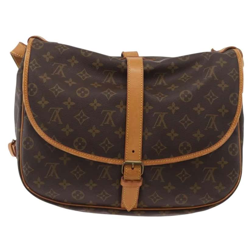 Louis Vuitton Saumur Handbag Brown Canvas Good condition - Back View