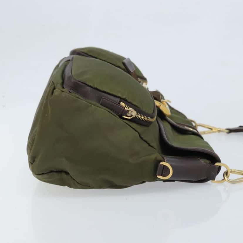 Prada Double Pocket Buckle Flap Bag Khaki Fair condition - Inside View