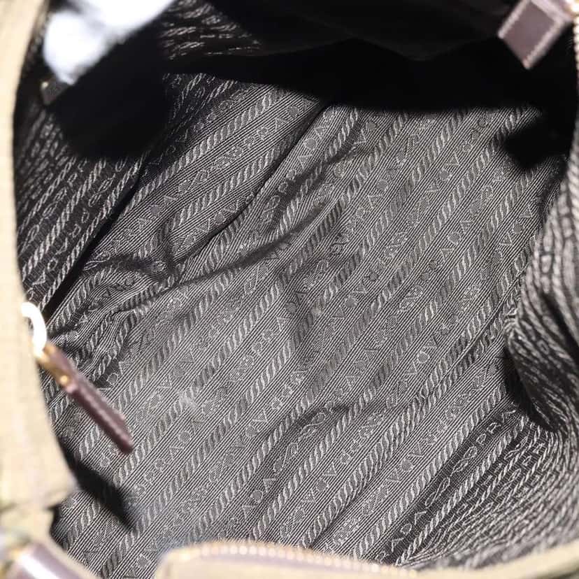 Prada Double Pocket Buckle Flap Bag Khaki Fair condition - Box View