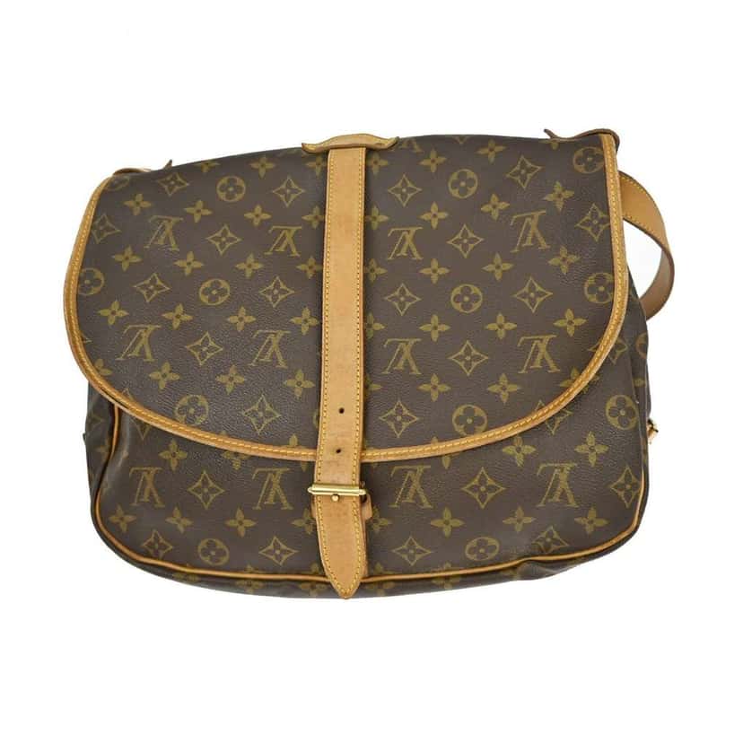 Louis Vuitton Saumur Handbag Brown Canvas Good condition - Back View