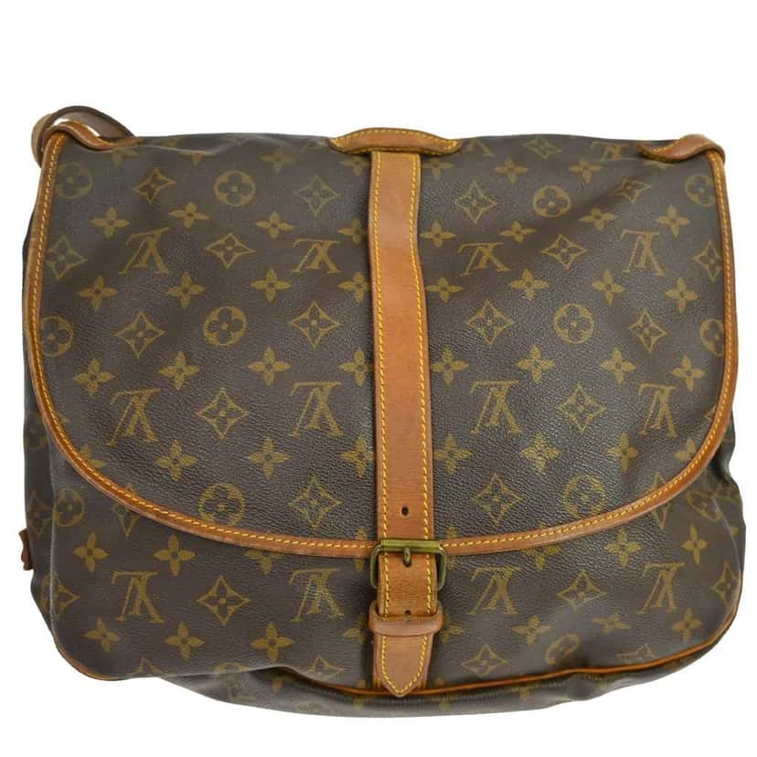 Louis Vuitton Saumur Handbag Brown Canvas Good condition - Back View