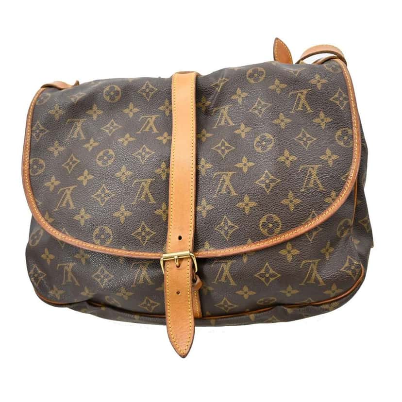 Louis Vuitton Saumur Handbag Brown Canvas Good condition - Back View