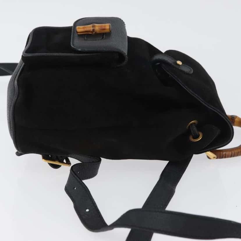 Gucci Gucci bamboo backpack Black Suede Good condition - Inside View