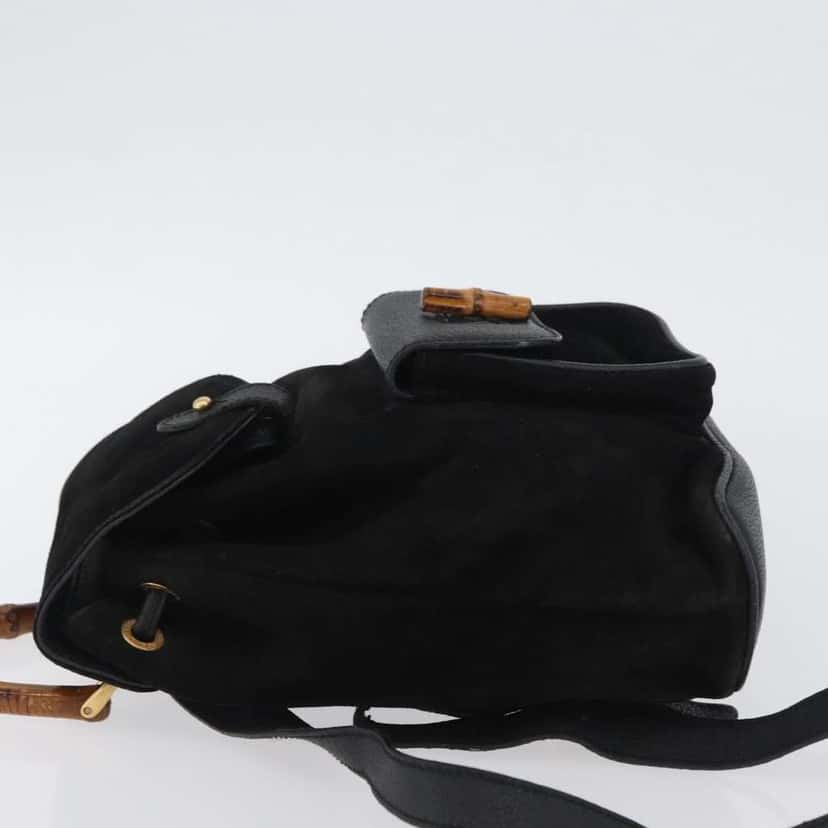 Gucci Gucci bamboo backpack Black Suede Good condition - Model View