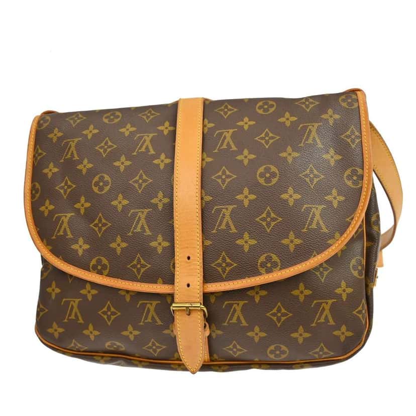 Louis Vuitton Saumur Handbag Brown Canvas Good condition - Back View
