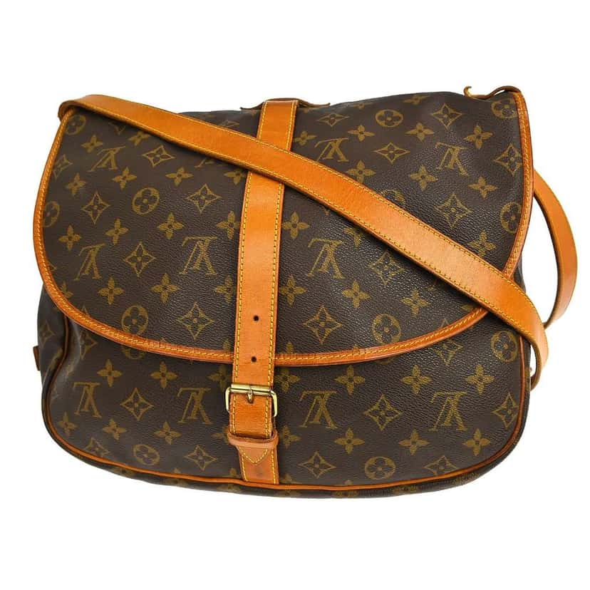 Louis Vuitton Saumur Handbag Brown Canvas Good condition - Back View