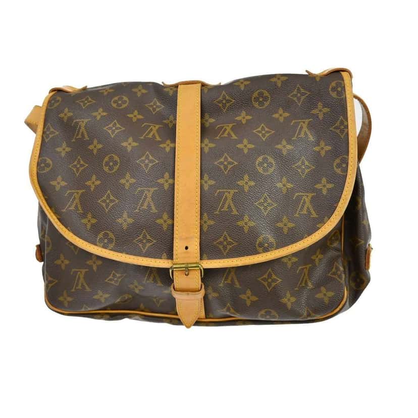 Louis Vuitton Saumur Handbag Brown Canvas Good condition - Back View