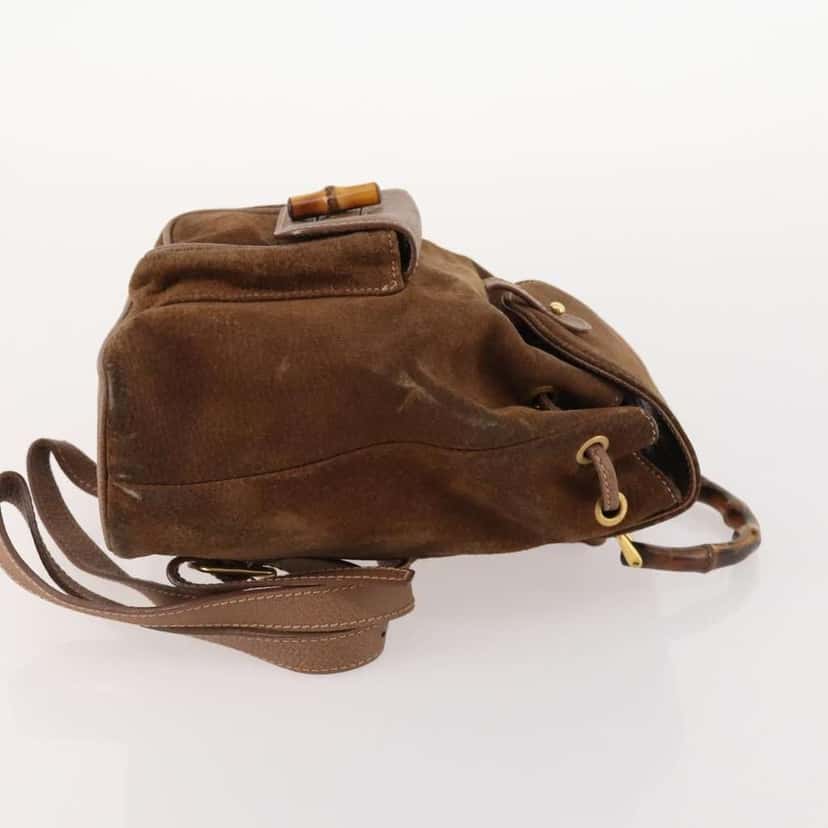 Gucci Gucci bamboo backpack Brown Suede Good condition - Inside View