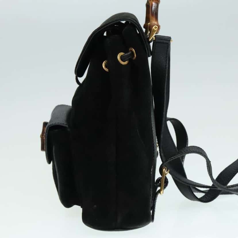 Gucci Gucci bamboo backpack Black Suede Good condition - Inside View