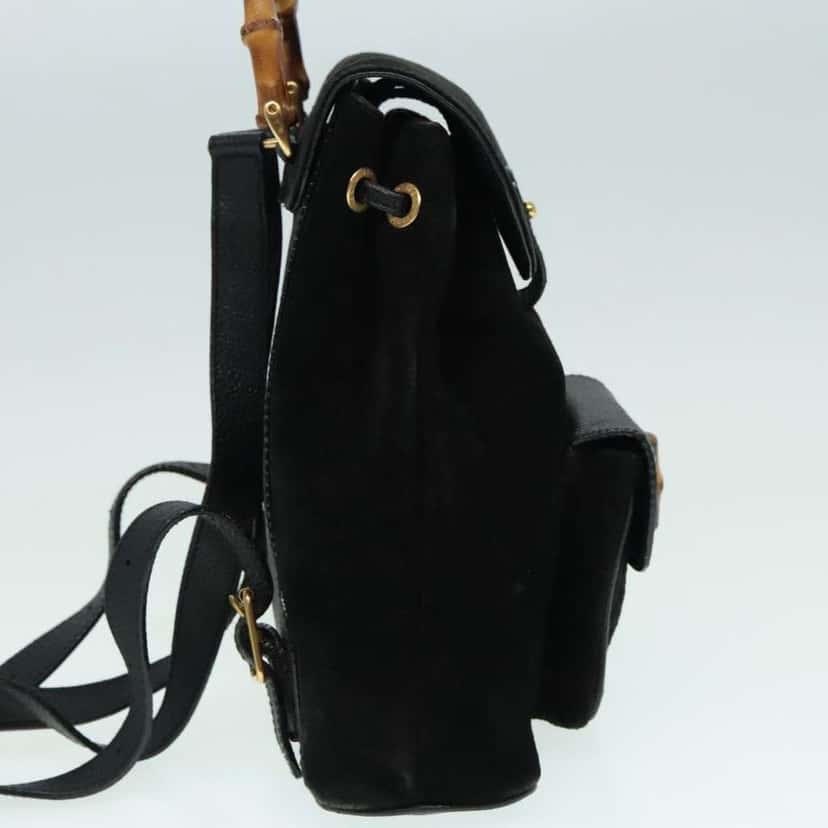 Gucci Gucci bamboo backpack Black Suede Good condition - Model View