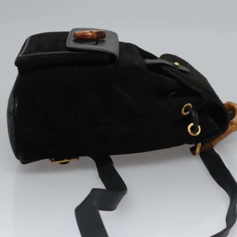 Gucci Gucci bamboo backpack Black Suede Good condition - Inside View