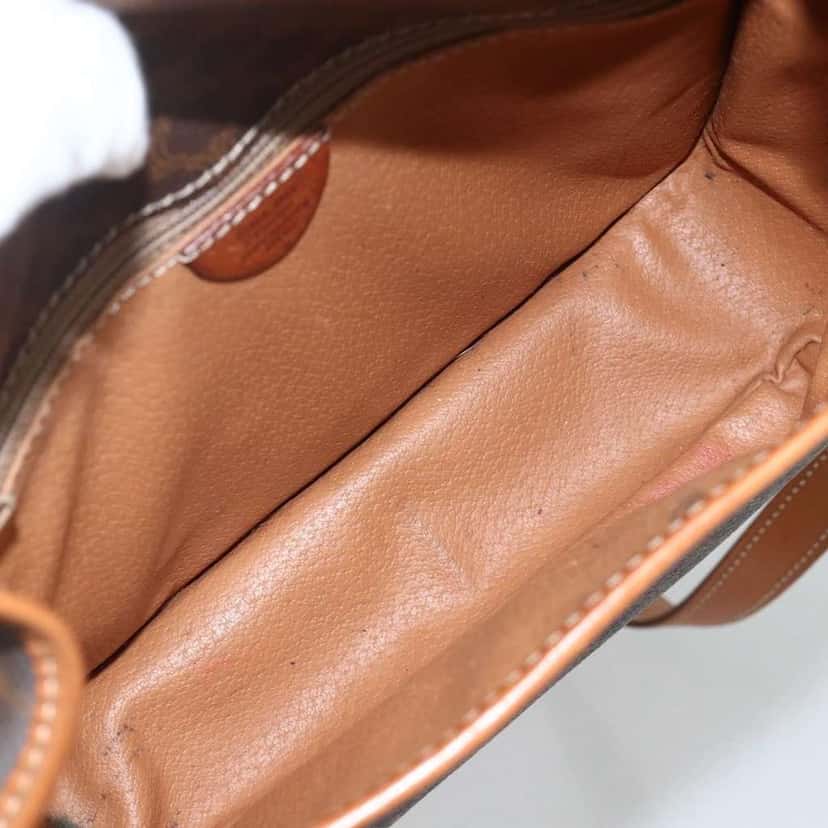 Celine Vintage Macadam Circle Logo Shoulder Bag Brown Canvas Fair condition - Box View