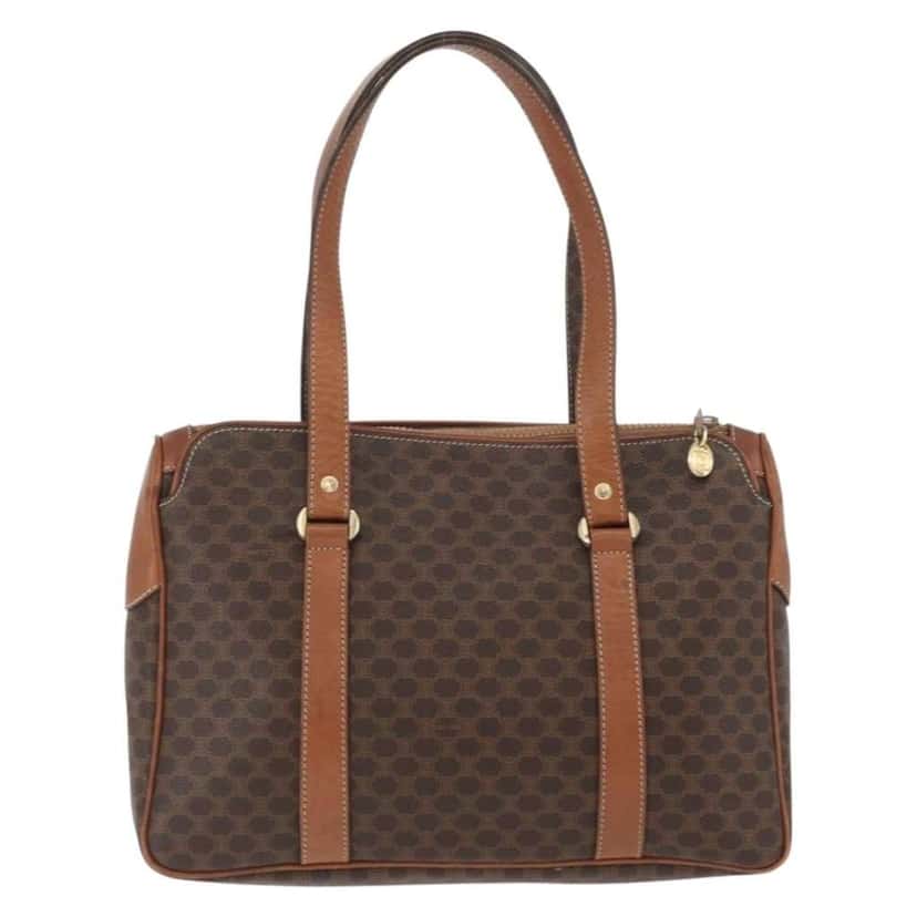 Celine Vintage Macadam Handbag Brown Canvas Good condition - Back View