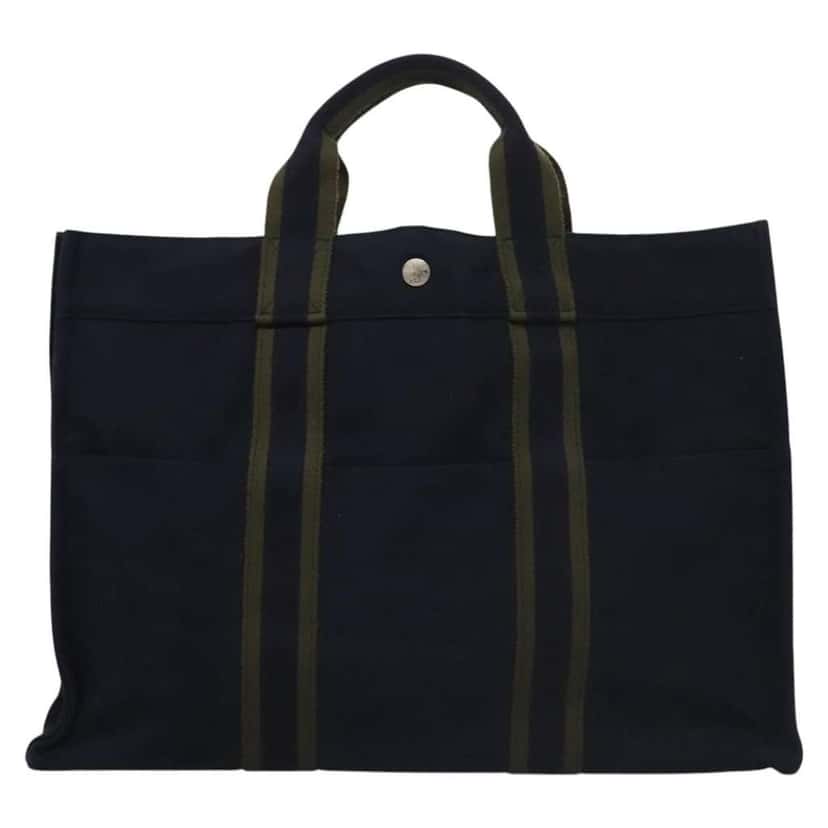 Hermès Fourre Tout Tote Navy Canvas Good condition - Front View