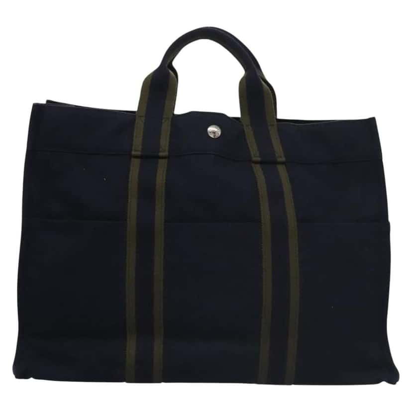 Hermès Fourre Tout Tote Navy Canvas Good condition - Back View