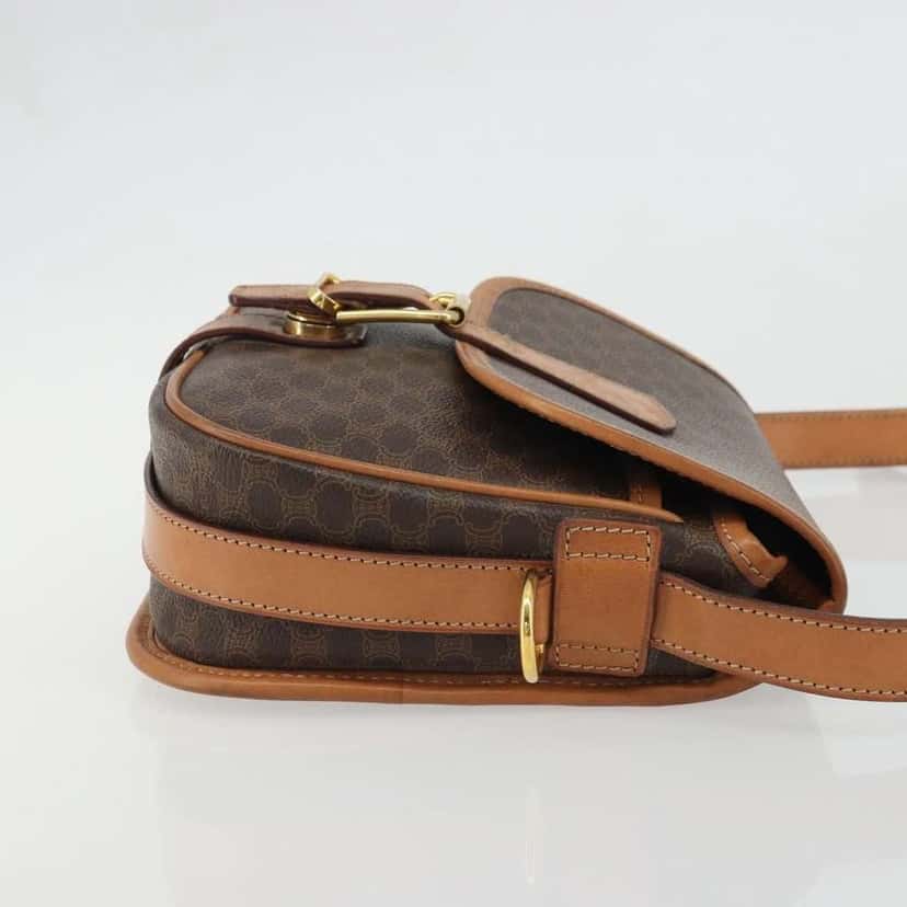 Celine Vintage Macadam Shoulder Bag Brown Canvas Good condition - Inside View