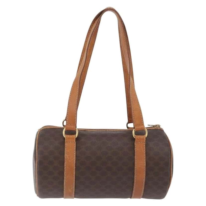 Celine Vintage Macadam Shoulder Bag Brown Canvas Good condition - Back View