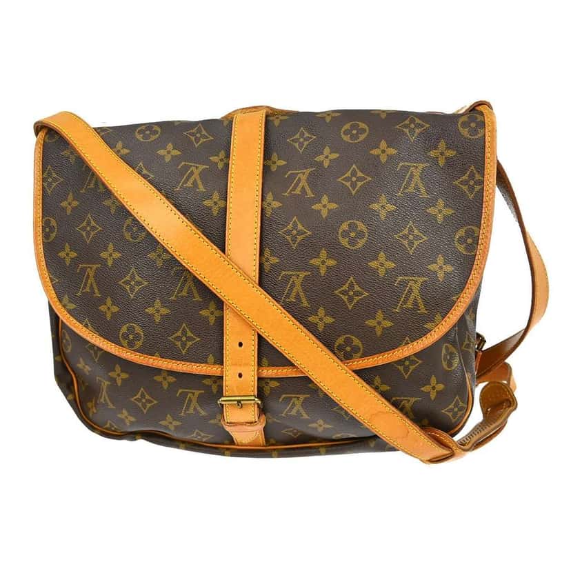 Louis Vuitton Saumur Handbag Brown Canvas Good condition - Back View