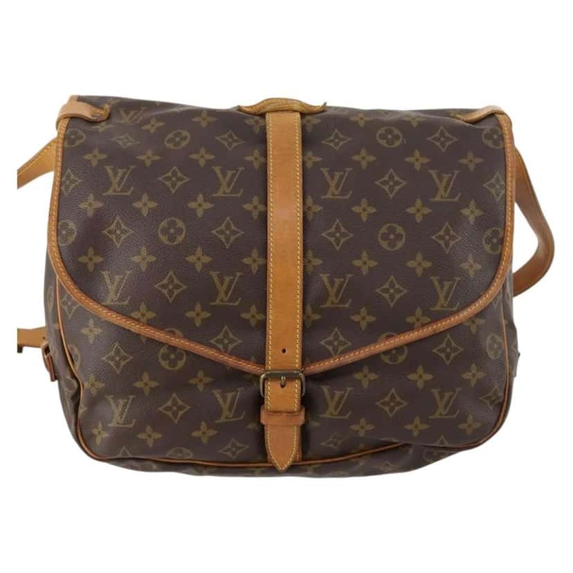 Louis Vuitton Saumur Handbag Brown Canvas Good condition - Front View