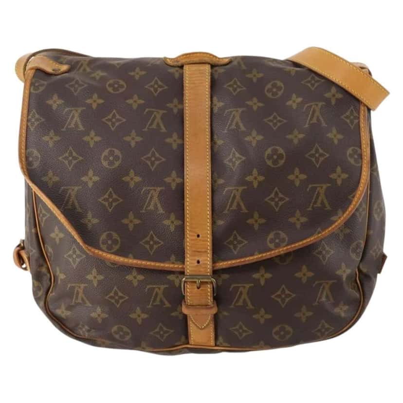 Louis Vuitton Saumur Handbag Brown Canvas Good condition - Back View