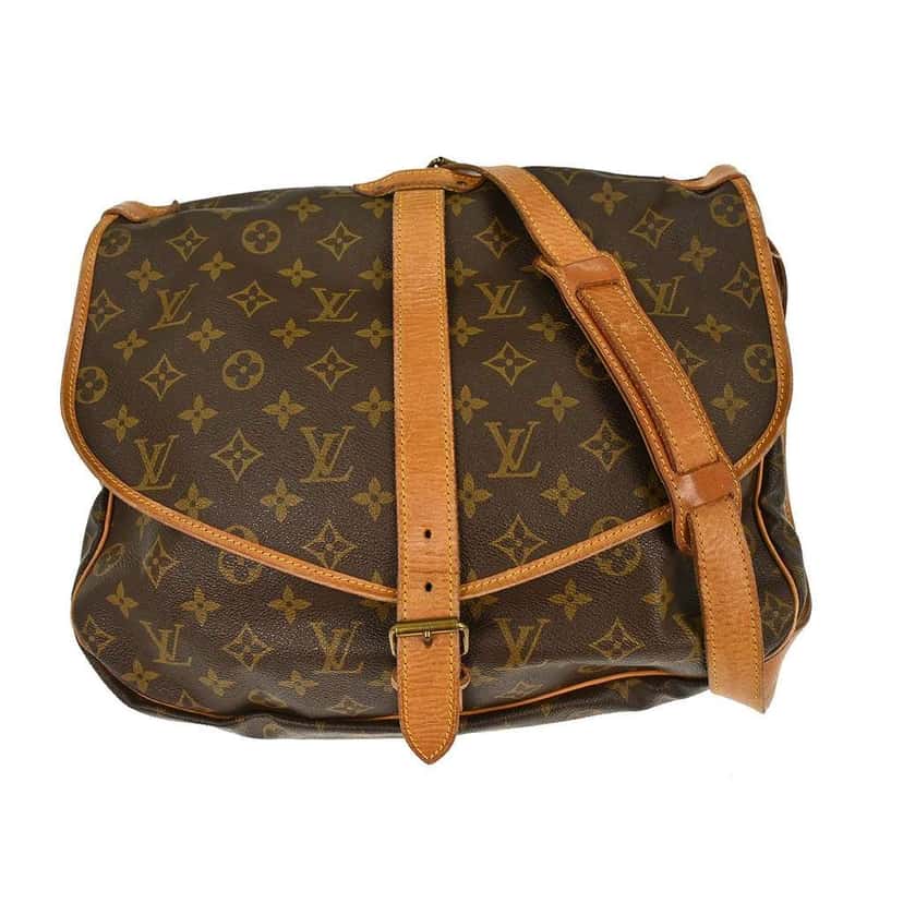 Louis Vuitton Saumur Handbag Brown Canvas Good condition - Front View